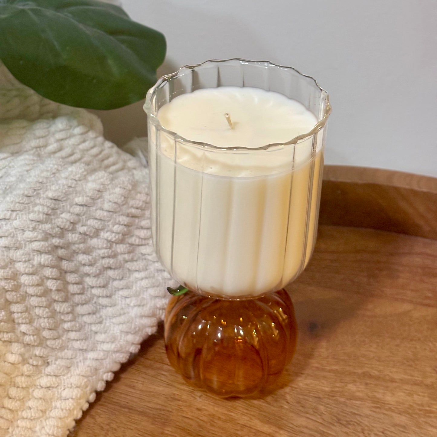 Pumpkin Stem Glass Candle