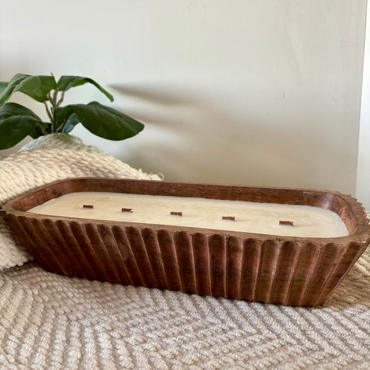 Rustic Hearth Dough Bowl Candle